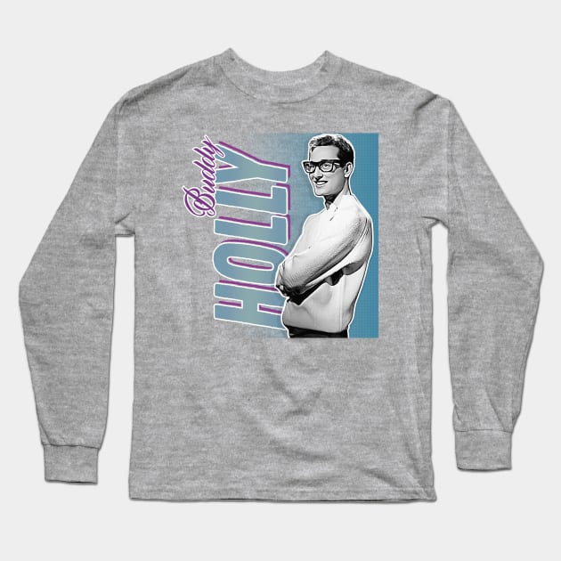 Buddy Holly - Retro Nostalgia Graphic Design Long Sleeve T-Shirt by DankFutura